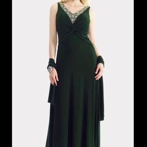 Plus size Emerald green evening gown